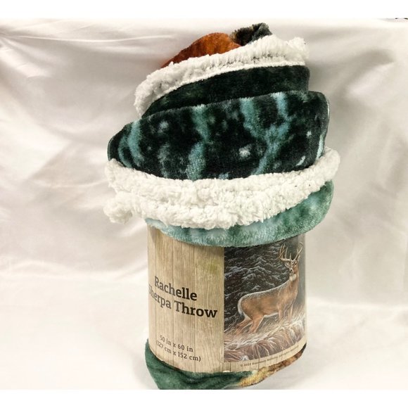 50'x 60" Oversized Velvet Plush Sherpa Throw Blanket and pillow Set - Picture 4 of 6